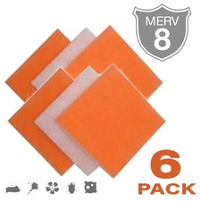  6 Orange / White MERV 8 Polyester Air Filter Pads Tackified CHOOSE SIZE