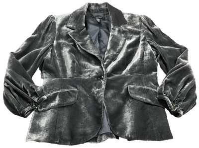 Laundry by Shelli Segal Womens Silk Blend Blazer Sz 4 Velvet Long Sleeve