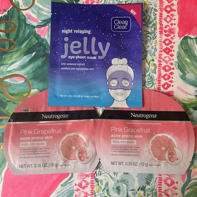 Neutrogena Grapefruit Peel Off & Clean & Clear Jelly Eye Acne Prone Skin Masks