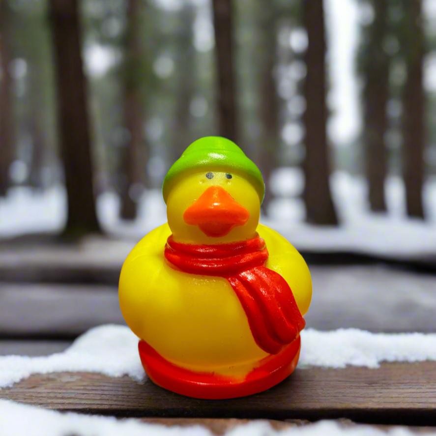 Winter Sledding Rubber Duck Toy for Kids Bath Time Fun