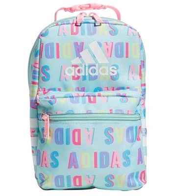 NWT Adidas Santiago 3 Lunch Bag Hall Pass Aqua Pink Colorful Insulated Backpack