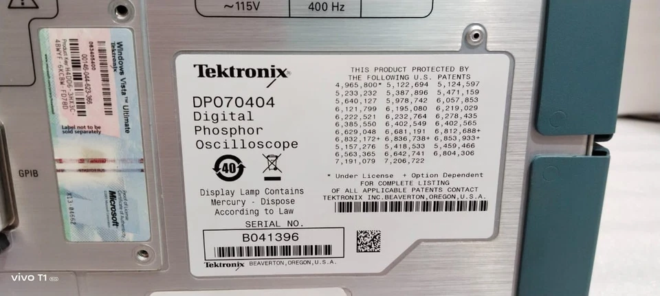 TEKTRONIX DPO70404 - DIGITAL PHOSPHOR OSCILLOSCOPE - UP TO 4 GHz - Image 4 of 4