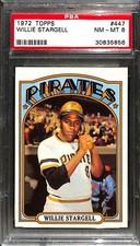 1972 Topps #447 WILLIE STARGELL PSA 8 NM-MT 30835856 