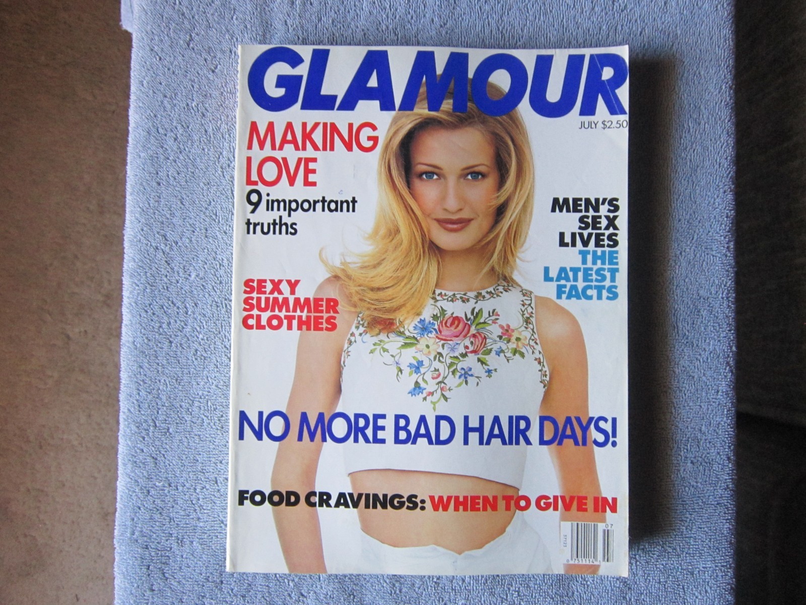 Glamour July 1993 Magazine Karen Mulder Cover.  90s Ads