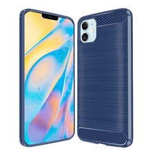GSA Carbon Fiber Look TPU Gel Skin Case For iPhone 12 Mini (5.4") Blue