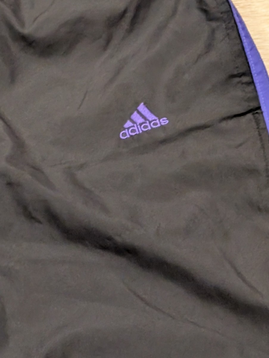 VTG Y2K Adidas Track Pants Men's Medium Black Purple 3
