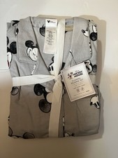Pottery Barn Teen Mickey Mouse Flannel Pajama 2PC Set Size Large Gray Multi T A