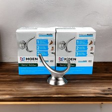 Moen MY1503BN Darcy Double Robe Hook W/Press  Mark Brushed Nickel Lot of 2 NIB