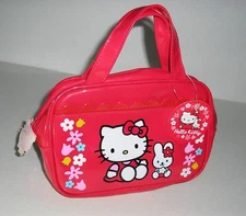 Vintage 2000 Sanrio Smiles Hello Kitty Cathy Bunny Red Plastic Purse Bag Handbag