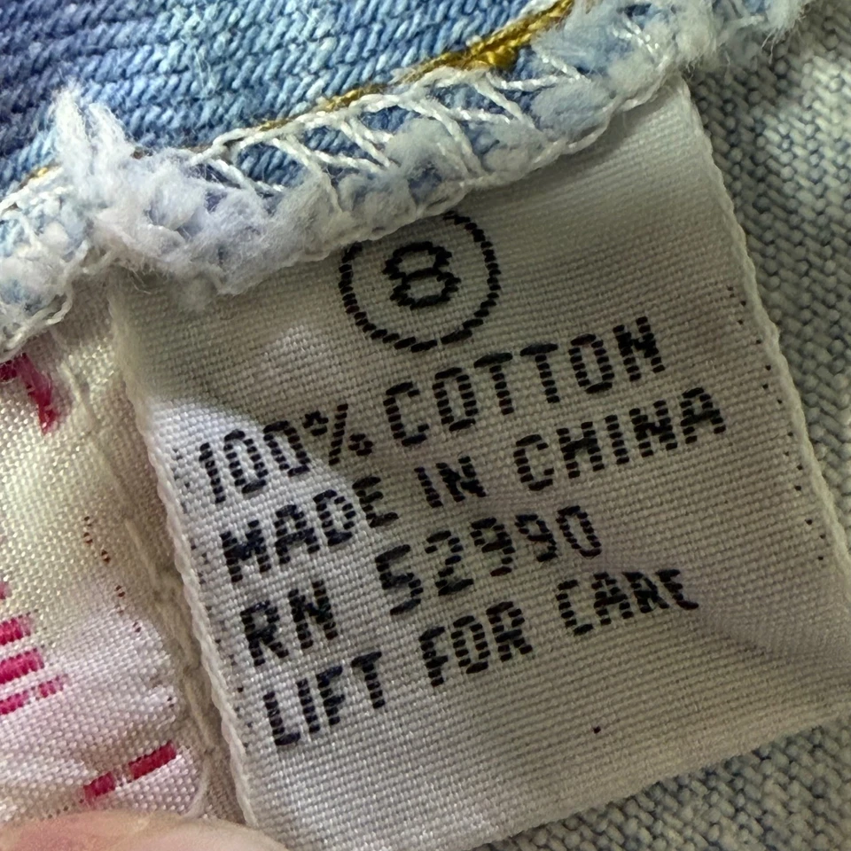 Mono corto de mezclilla lavado ácido vintage para niños talla 8 Foto 2 de 4