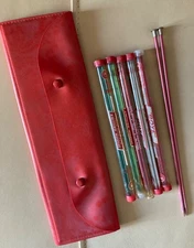 Group of Circular and Double Point Knitting Needles in Various Sizes and Brands