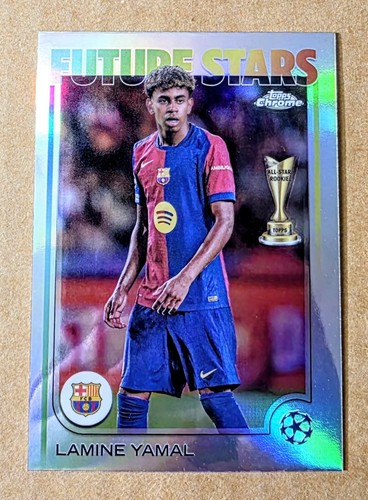 2024-25 Topps Chrome UEFA Lamine Yamal #27 Refractor Future Stars FC Barcelona