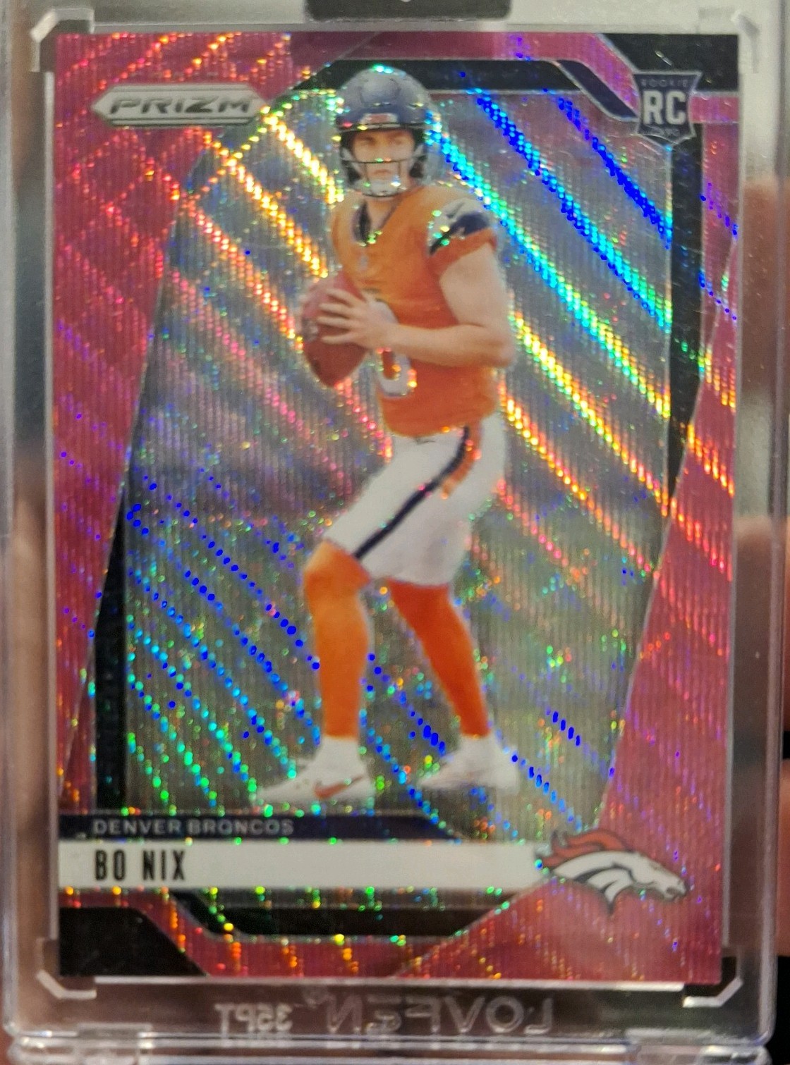 2024 Panini Prizm Bo Nix Pink Wave Prizm (RC) Denver Broncos #309