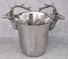 Stainless Steel Elk Deer Stag Wine Champagne Cooler Chiller Ice Bucket FREEUSHIP