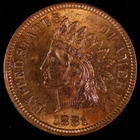 Indian Head Cent. 1881 Uncirculated Red. Lot # 9061-360-36