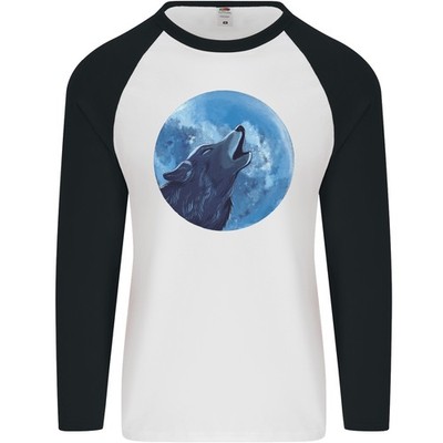 A Heulender Wolf Vollmond Werwölfe Herren L/S Baseball