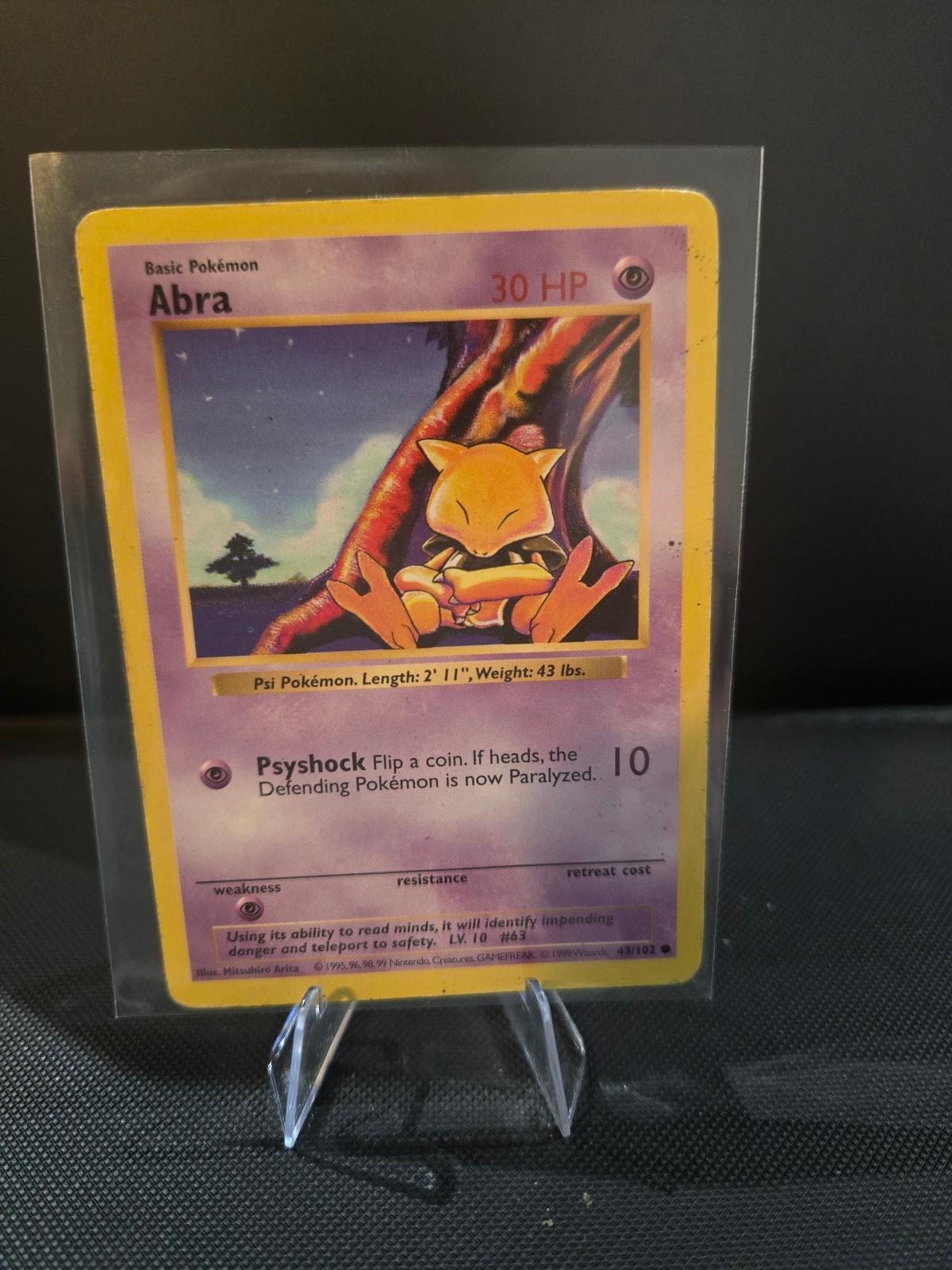 ABRA 43/102 COMMON BASE SET SHADOWLESS POKEMON UNLIMITED