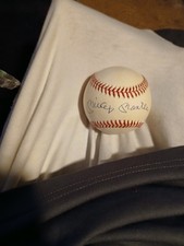 Mickey Mantle Signed Official A.L. Baseball JSA sticker only, very white& NICE