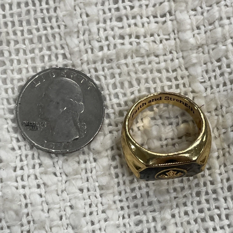 Anel cruzado masculino prata esterlina ouro 925 fé e força tamanho 8 - Imagem 4 de 4