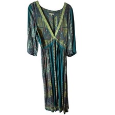 EARTHBOUND Maxi Dress Size L Babydoll  Bohemian, Beachy Gypsy Flowy