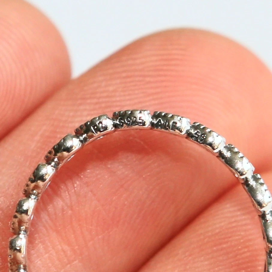 Authentic PANDORA ALE 925 Sterling Silver Linked Love Heart Ring Size 7.5 🔥 - Image 3 of 4