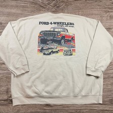 Ford F-150 Truck Built Ford Though Retro Crewneck Sweatshirt Adult Size 2X-Large
