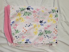 Cloud Island Target Wild Flower Floral Pink Sherpa Baby Blanket - Soft 30 x 40
