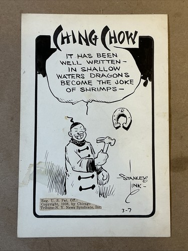 4 1937-1938 Original “Ching Chow” Cartoons Chicago Tribune Stanley Link INVP0782 - Picture 3 of 24