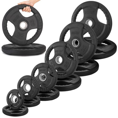 #ad XPRT Fitness Olympic Weight Plates 2.5 45lb Rubber Coated Triple Grip Home Gym W $185.99