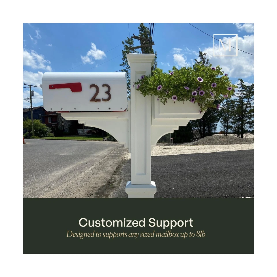 Buzón de correo Mayne Westbrook con brazo estándar y maceta – resistente a la intemperie Foto 3 de 4