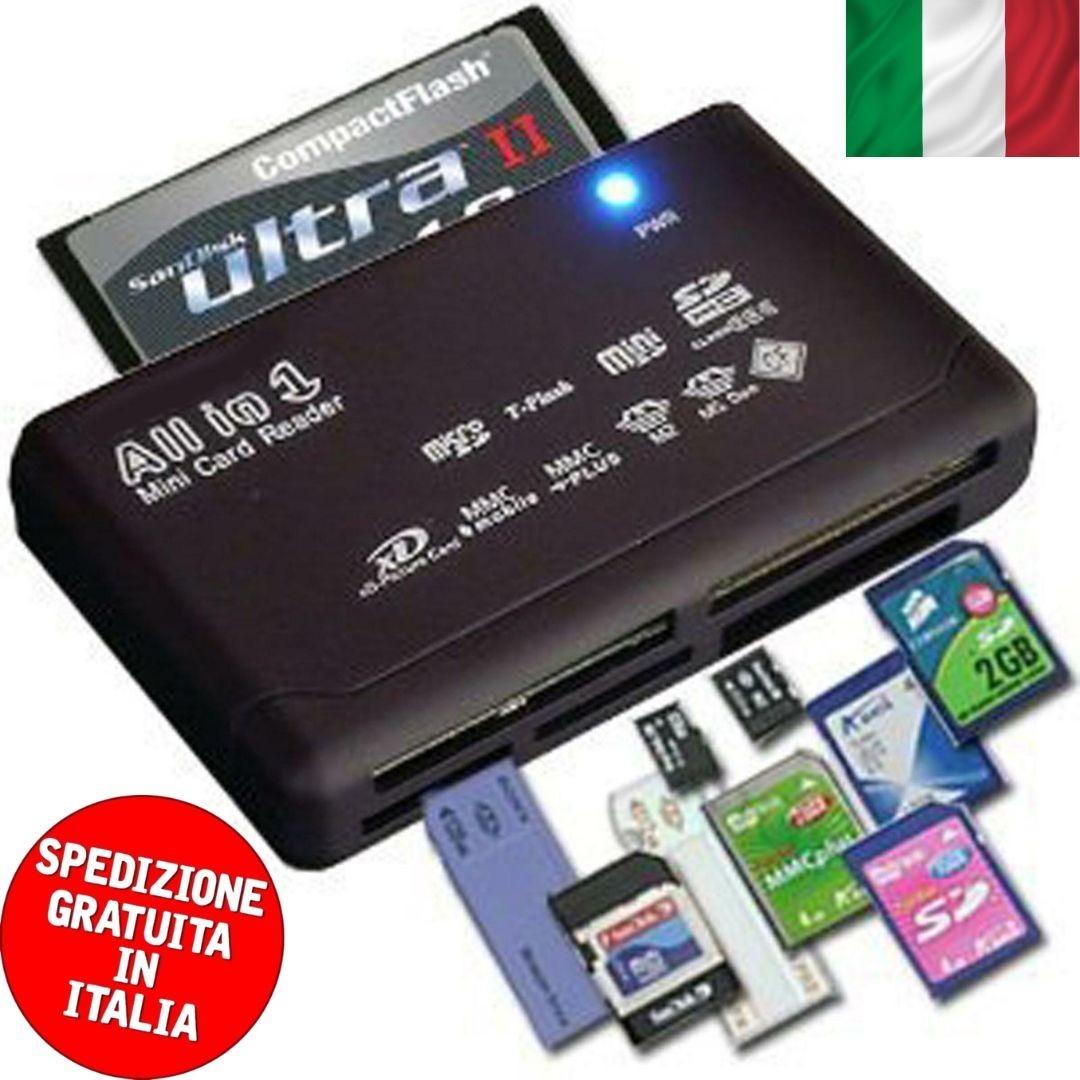 Lettore di schede di memoria All in One 1 Adattatore USB SD SDHC Mini M2 MMC XD