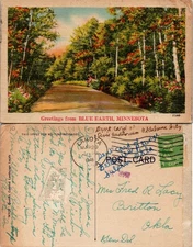 Vintage Greetings from Blue Earth Minnesota Postcard