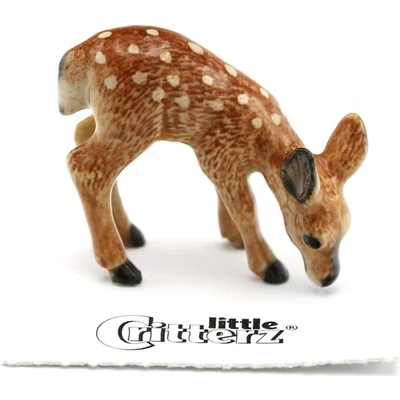 Little Critterz Brown - Deer Fawn "Ophrah" Animal - Miniature Porcelain Figurine - Image 1 of 4