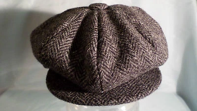 8 piece cap 100% wool Harris tweed newsboy baker boy gatsby cabbie from SCOTLAND
