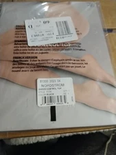 Nordstrom Control Top Color Black Size "D"Women's Pantyhose