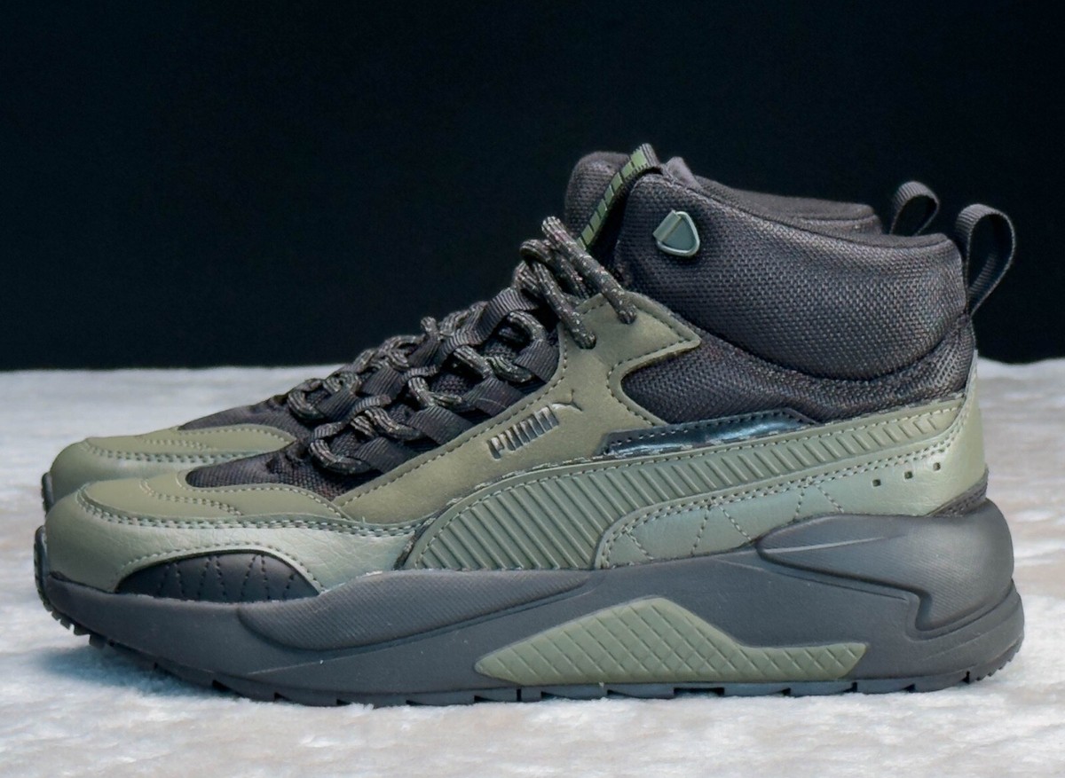 Puma XRay 2 Square Mid WTR Forest Green Black Sneakers Mens Puma XRay 2 Square Mid WTR Forest Green Black Sneakers Mens