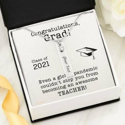 Custom Teacher Graduation Gift from Mom Class of 2021 Necklace