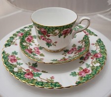 3 OLDE ENGLISH GARDEN ROYAL STAFFORD TRIO Set CUP, SAUCER & DESSERT PLATE-NICE