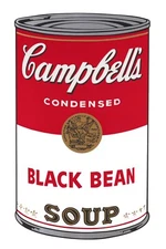 ANDY WARHOL Pop Art Poster or Rolled Canvas Print "Campbell's Soup" BLACK BEAN