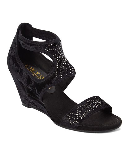Sandalias de cuña New York Transit naturales bonitas negras talla 8,5 W - Imagen 2 de 3