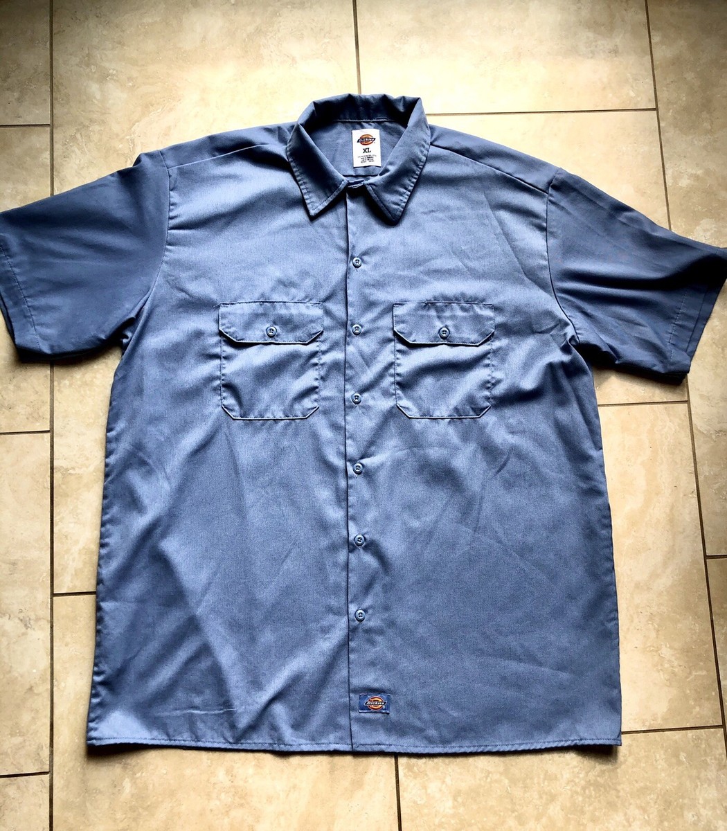 Men's Dickies Work Shirt, Blue, Sz XL | eBay
