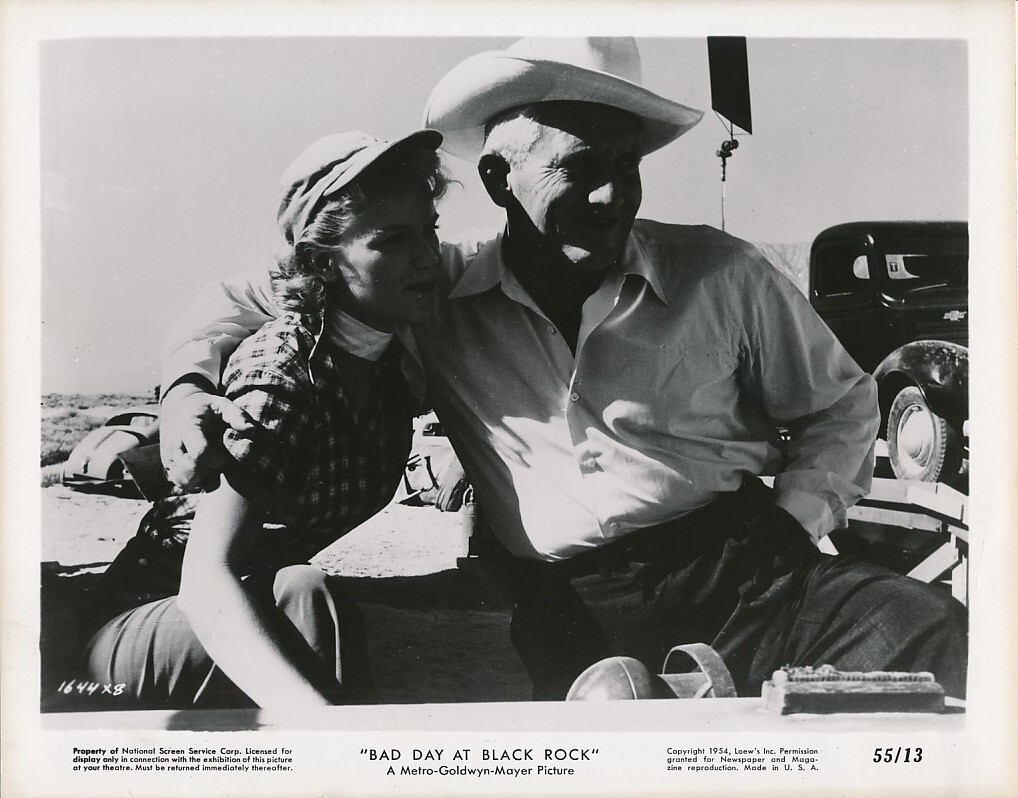 ANNE FRANCIS SPENCER TRACY Original 1955 CANDID BAD DAY AT BLACK ROCK MGM Photo