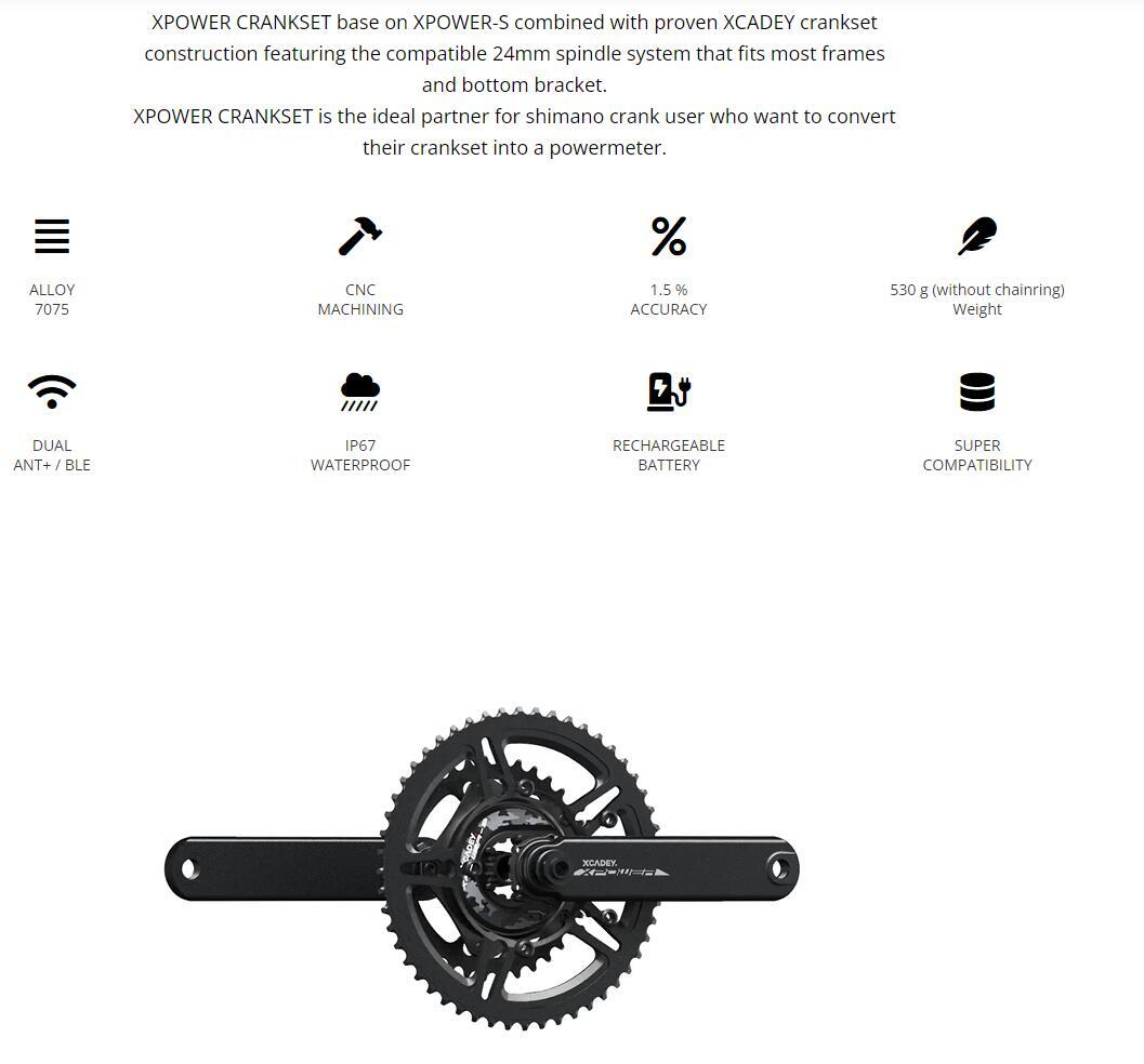 XCADEY XPOWER Spider Power Meter Crankset For Shimano 4 Bolt