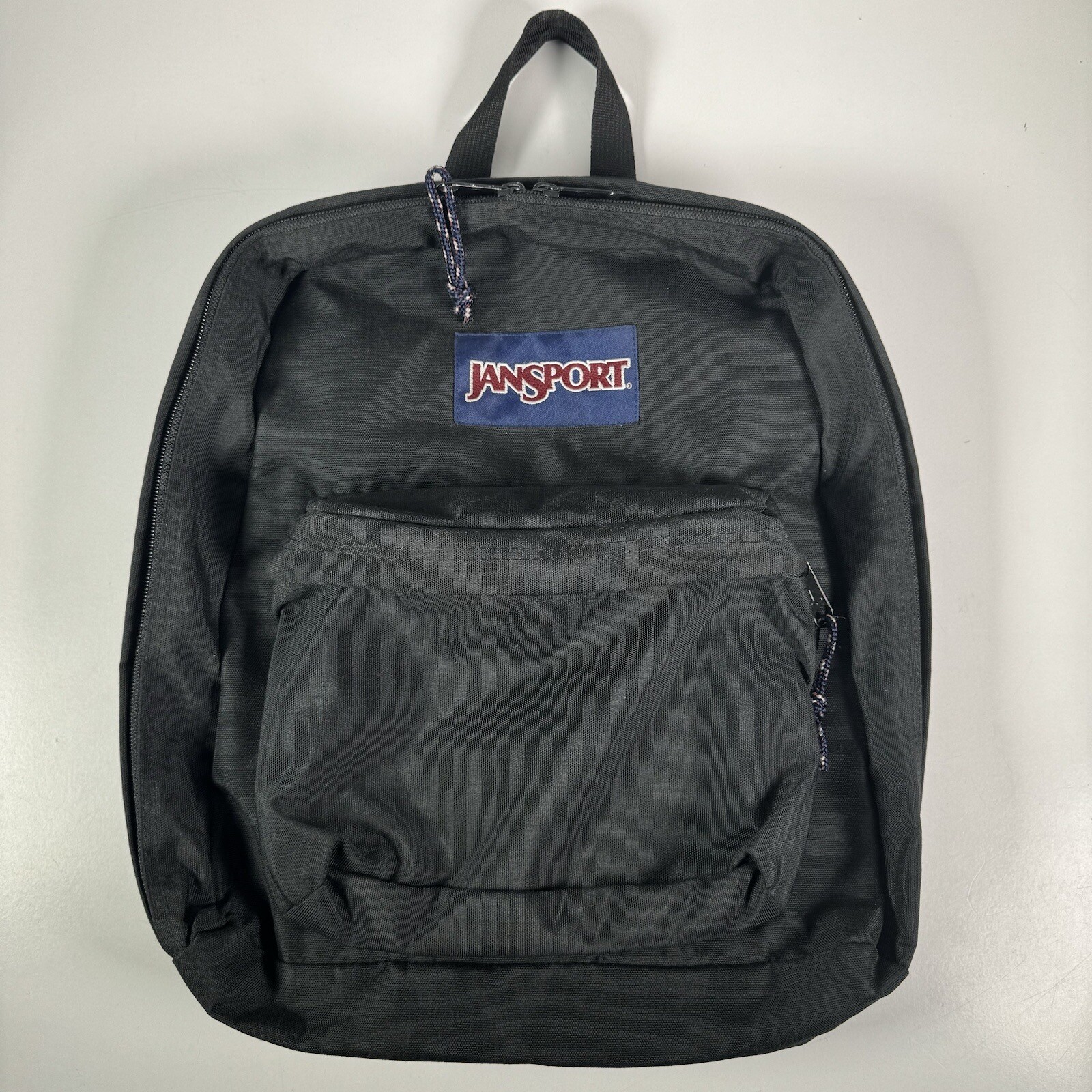Jansport Backpack Black 2 Pocket Made In USA 90s Scho… Gem