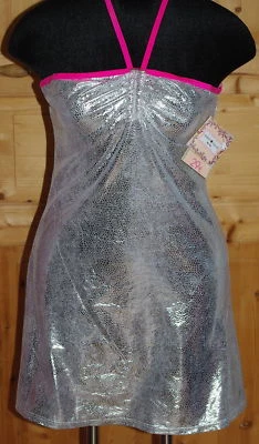 Soleil Sucré - Robe de bain, Motif python argenté et rose fluo T L neuve - Photo 1/2