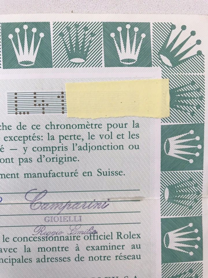 Rolex Date Ref. 15238 Certificato Garanzia warranty Anno 1990 Seriale L. - Immagine 3 di 4