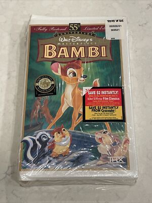 Bambi 55th Anniversary Walt Disney's Masterpiece VHS NEW & Sealed