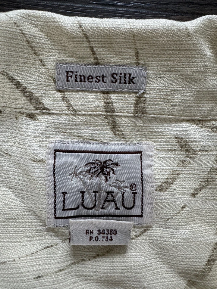 Luau Finest Silk Edición Limitada Hawaiano Abotonado Para Hombre Talla XL Foto 2 de 4
