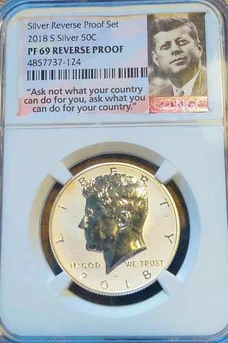 2018-S U.S. Silver Reverse Proof Set Kennedy Half Dollar NGC PF69 Kennedy Label