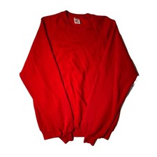 Vintage Red Blank Jerzees Sweatshirt Size XL Raglan Tri Blend USA Made